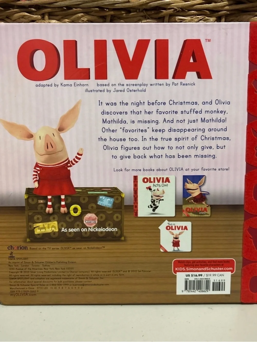 Olivia Claus Hardcover Christmas Book for Kids